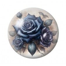 Cabochon en Verre Illustré Fleurs 12 à 25mm pour la création de bijoux fantaisie - DIY