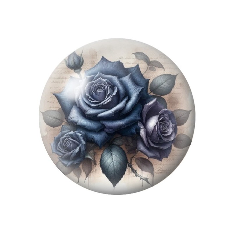 Cabochon en Verre Illustré Fleurs 12 à 25mm