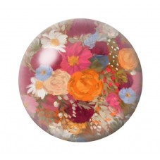 Cabochon en Verre Illustré Fleurs 12 à 25mm pour la création de bijoux fantaisie - DIY
