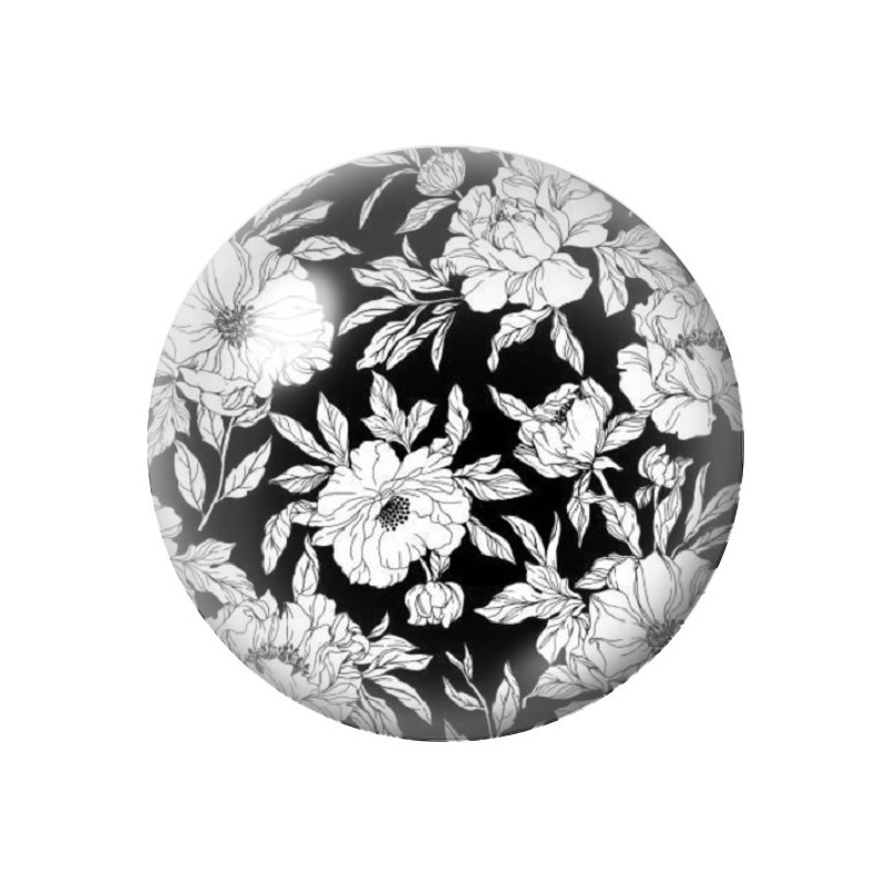 Cabochon en Verre Illustré Fleurs 12 à 25mm