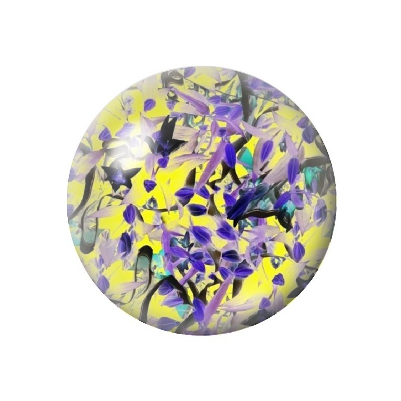 Cabochon en Verre Illustré Fleurs 12 à 25mm