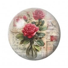 Cabochon en Verre Illustré Fleurs 12 à 25mm pour la création de bijoux fantaisie - DIY