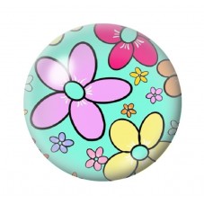 Cabochon en Verre Illustré Fleurs 12 à 25mm pour la création de bijoux fantaisie - DIY