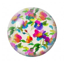 Cabochon en Verre Illustré Fleurs 12 à 25mm pour la création de bijoux fantaisie - DIY