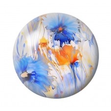 Cabochon en Verre Illustré Fleurs 12 à 25mm pour la création de bijoux fantaisie - DIY