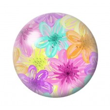 Cabochon en Verre Illustré Fleurs 12 à 25mm pour la création de bijoux fantaisie - DIY