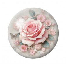 Cabochon en Verre Illustré Fleurs 12 à 25mm pour la création de bijoux fantaisie - DIY