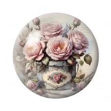 Cabochon en Verre Illustré Fleurs 12 à 25mm pour la création de bijoux fantaisie - DIY