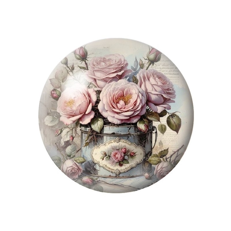 Cabochon en Verre Illustré Fleurs 12 à 25mm