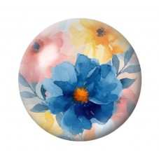 Cabochon en Verre Illustré Fleurs 12 à 25mm pour la création de bijoux fantaisie - DIY