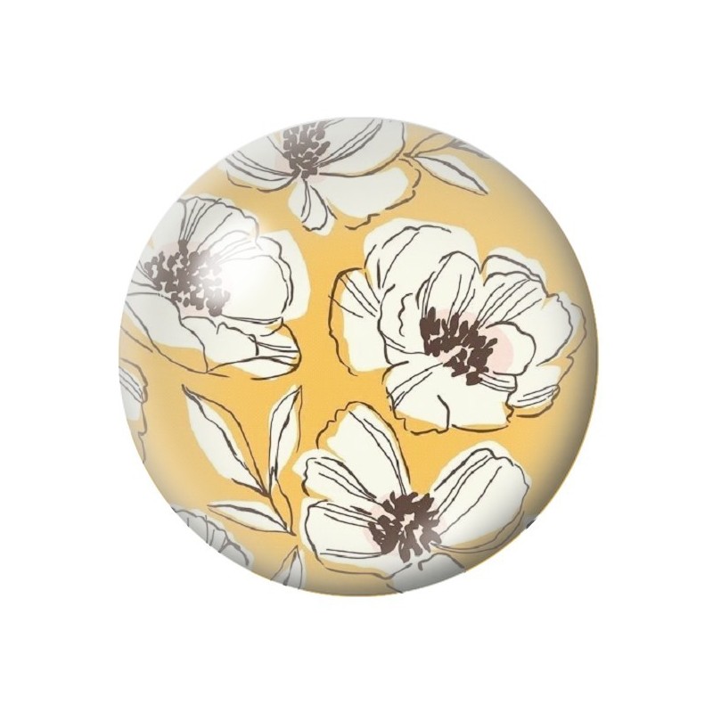 Cabochon en Verre Illustré Fleurs 12 à 25mm