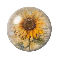 Cabochon en Verre Illustré Fleurs 12 à 25mm pour la création de bijoux fantaisie - DIY