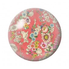 Cabochon en Verre Illustré Fleurs 12 à 25mm pour la création de bijoux fantaisie - DIY