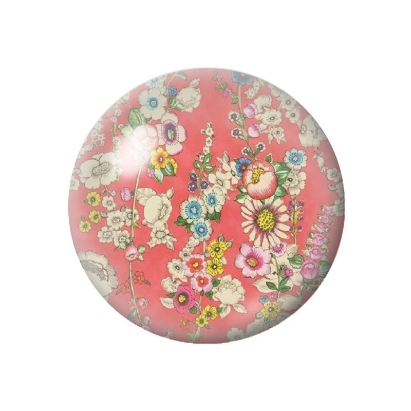 Cabochon en Verre Illustré Fleurs 12 à 25mm