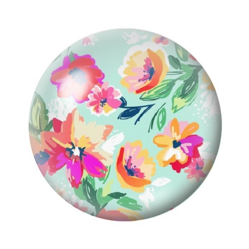 Cabochon en Verre Illustré Fleurs 12 à 25mm