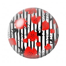 Cabochon en Verre Illustré Fleurs 12 à 25mm pour la création de bijoux fantaisie - DIY