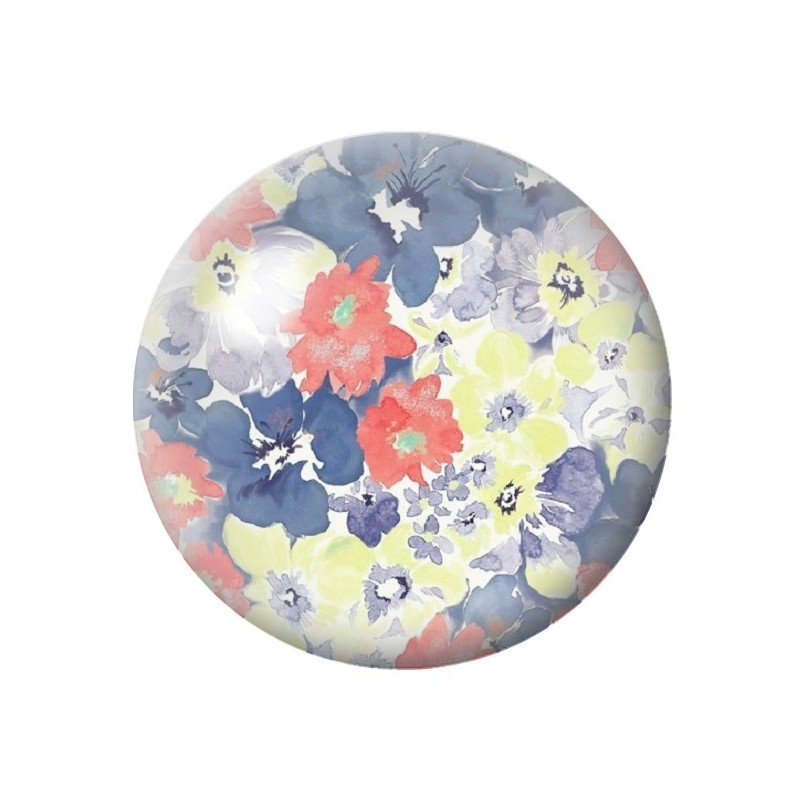 Cabochon en Verre Illustré Fleurs 12 à 25mm