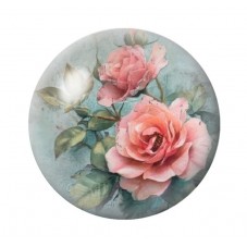 Cabochon en Verre Illustré Fleurs 12 à 25mm pour la création de bijoux fantaisie - DIY