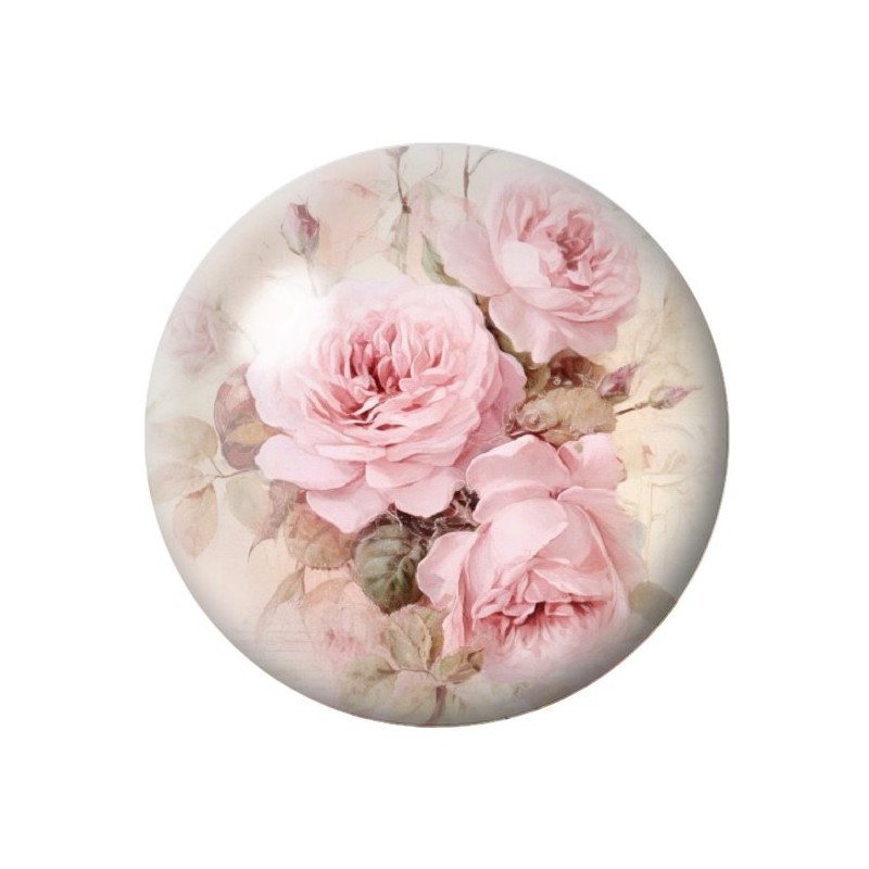Cabochon en Verre Illustré Fleurs 12 à 25mm
