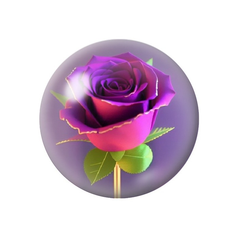 Cabochon en Verre Illustré Fleurs 12 à 25mm