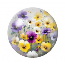 Cabochon en Verre Illustré Fleurs 12 à 25mm pour la création de bijoux fantaisie - DIY