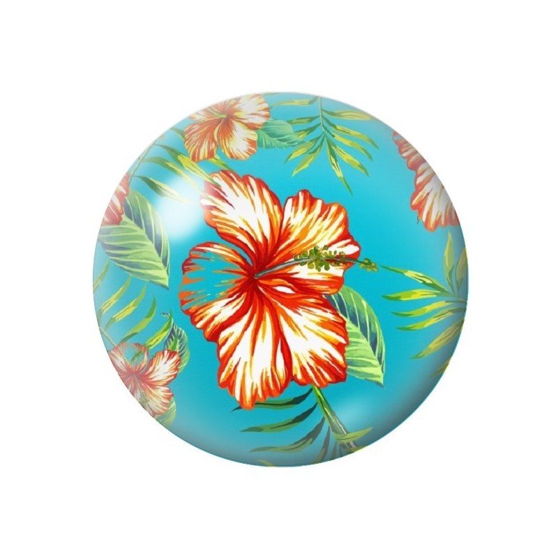 Cabochon en Verre Illustré Fleurs 12 à 25mm