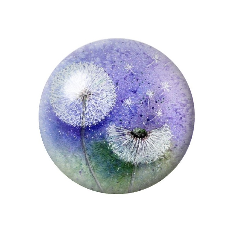Cabochon en Verre Illustré Fleurs 12 à 25mm