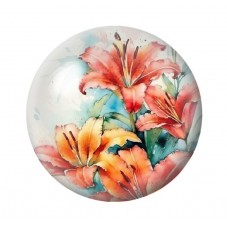 Cabochon en Verre Illustré Fleurs 12 à 25mm pour la création de bijoux fantaisie - DIY