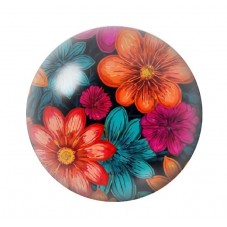 Cabochon en Verre Illustré Fleurs 12 à 25mm pour la création de bijoux fantaisie - DIY