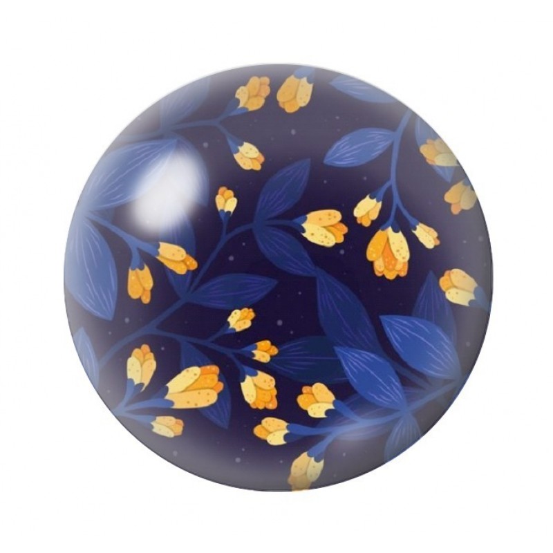 Cabochon en Verre Illustré Fleurs 12 à 25mm