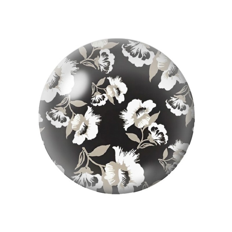 Cabochon en Verre Illustré Fleurs 12 à 25mm