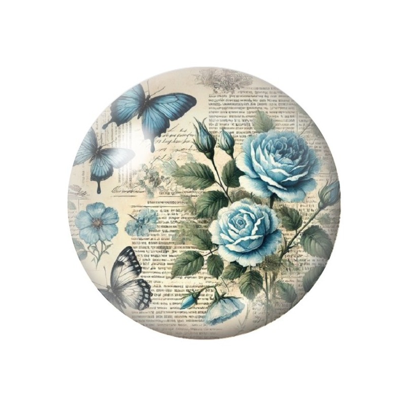 Cabochon en Verre Illustré Fleurs 12 à 25mm