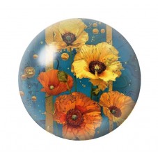 Cabochon en Verre Illustré Fleurs 12 à 25mm pour la création de bijoux fantaisie - DIY
