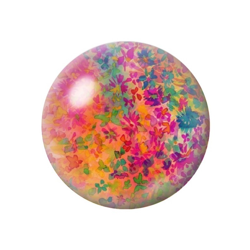 Cabochon en Verre Illustré Fleurs 12 à 25mm