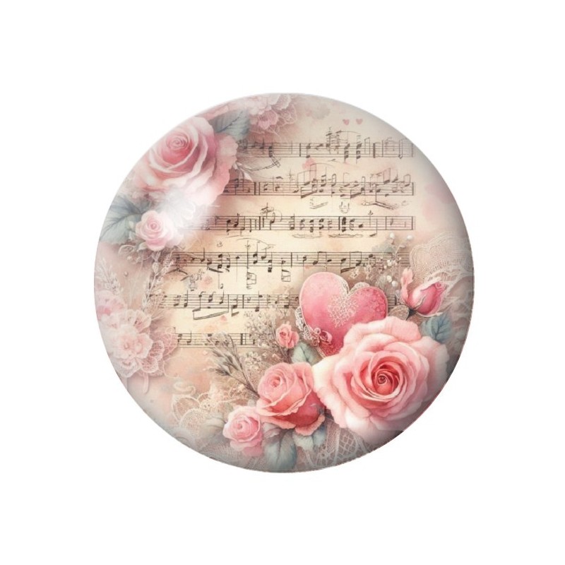 Cabochon en Verre Illustré Fleurs 12 à 25mm