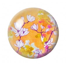 Cabochon en Verre Illustré Fleurs 12 à 25mm pour la création de bijoux fantaisie - DIY