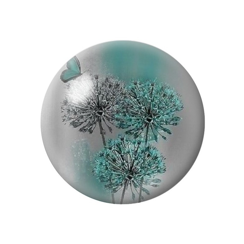 Cabochon en Verre Illustré Fleurs 12 à 25mm