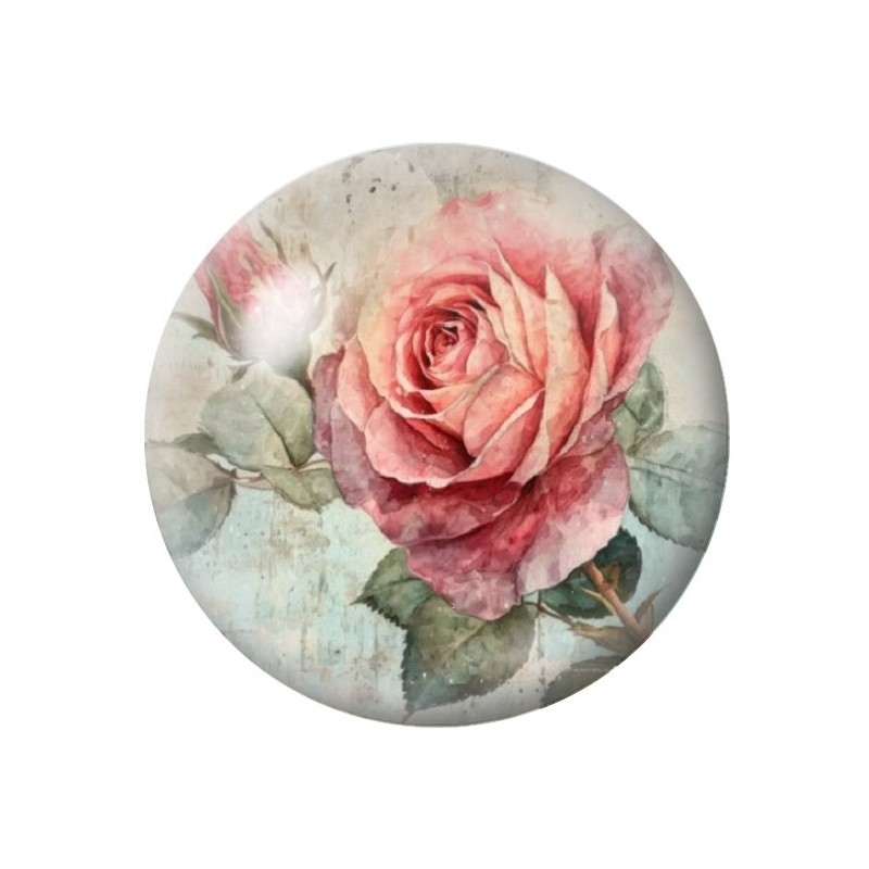 Cabochon en Verre Illustré Fleurs 12 à 25mm