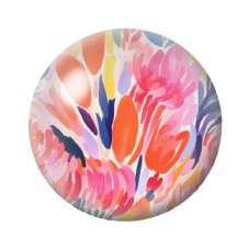 Cabochon en Verre Illustré Fleurs 12 à 25mm pour la création de bijoux fantaisie - DIY