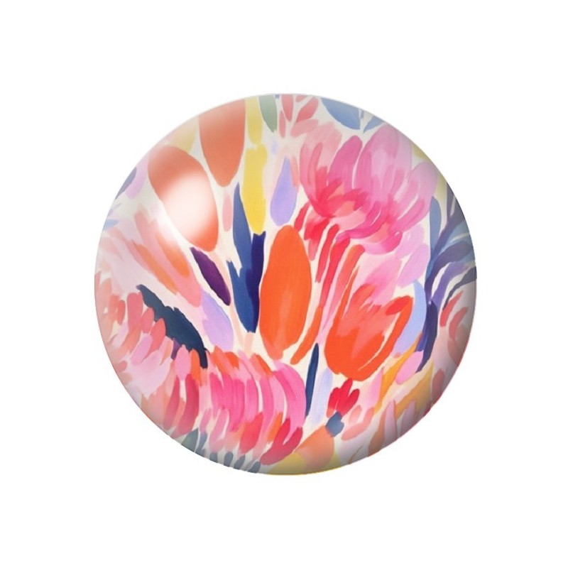 Cabochon en Verre Illustré Fleurs 12 à 25mm