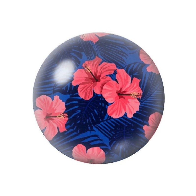 Cabochon en Verre Illustré Fleurs 12 à 25mm