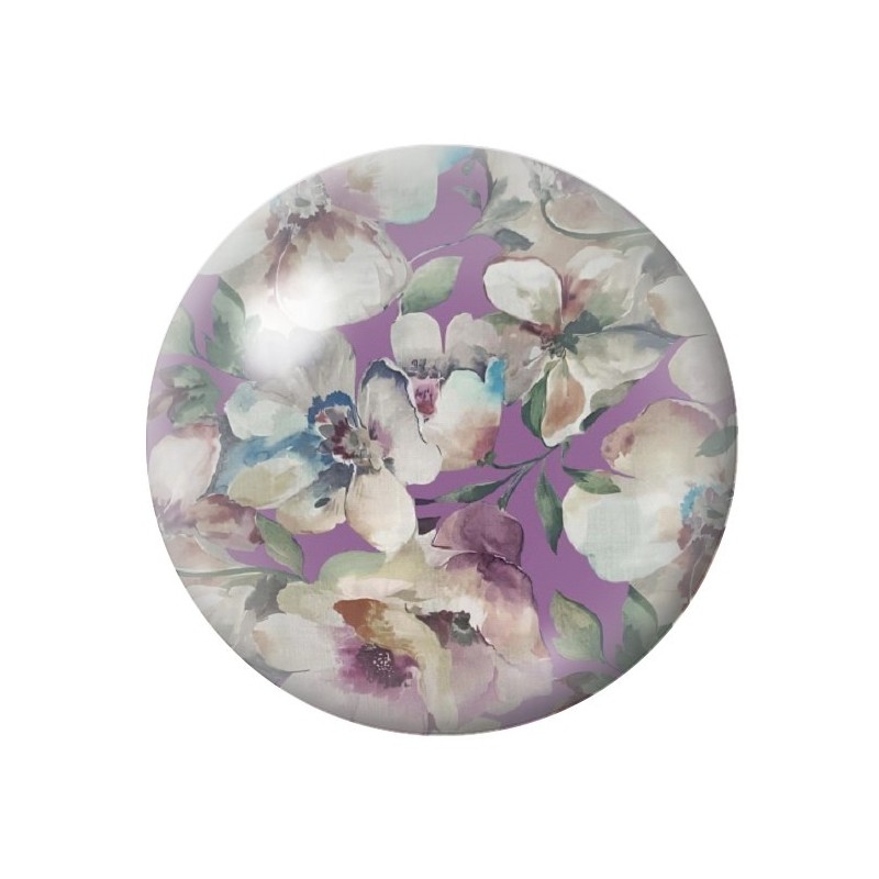 Cabochon en Verre Illustré Fleurs 12 à 25mm