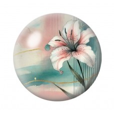 Cabochon en Verre Illustré Fleurs 12 à 25mm pour la création de bijoux fantaisie - DIY