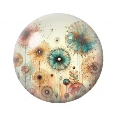 Cabochon en Verre Illustré Fleurs 12 à 25mm pour la création de bijoux fantaisie - DIY