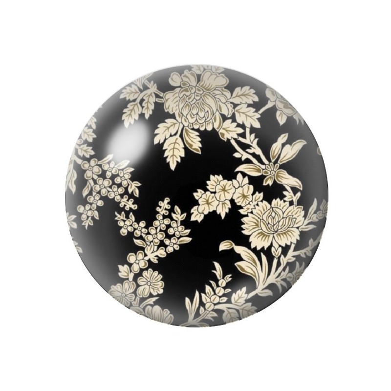 Cabochon en Verre Illustré Fleurs 12 à 25mm