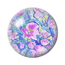 Cabochon en Verre Illustré Fleurs 12 à 25mm pour la création de bijoux fantaisie - DIY