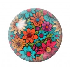 Cabochon en Verre Illustré Fleurs 12 à 25mm pour la création de bijoux fantaisie - DIY