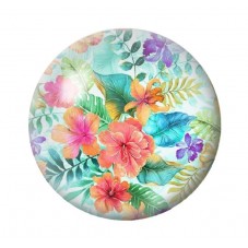 Cabochon en Verre Illustré Fleurs 12 à 25mm pour la création de bijoux fantaisie - DIY