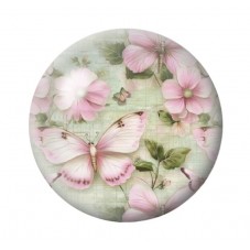 Cabochon en Verre Illustré Fleurs 12 à 25mm pour la création de bijoux fantaisie - DIY