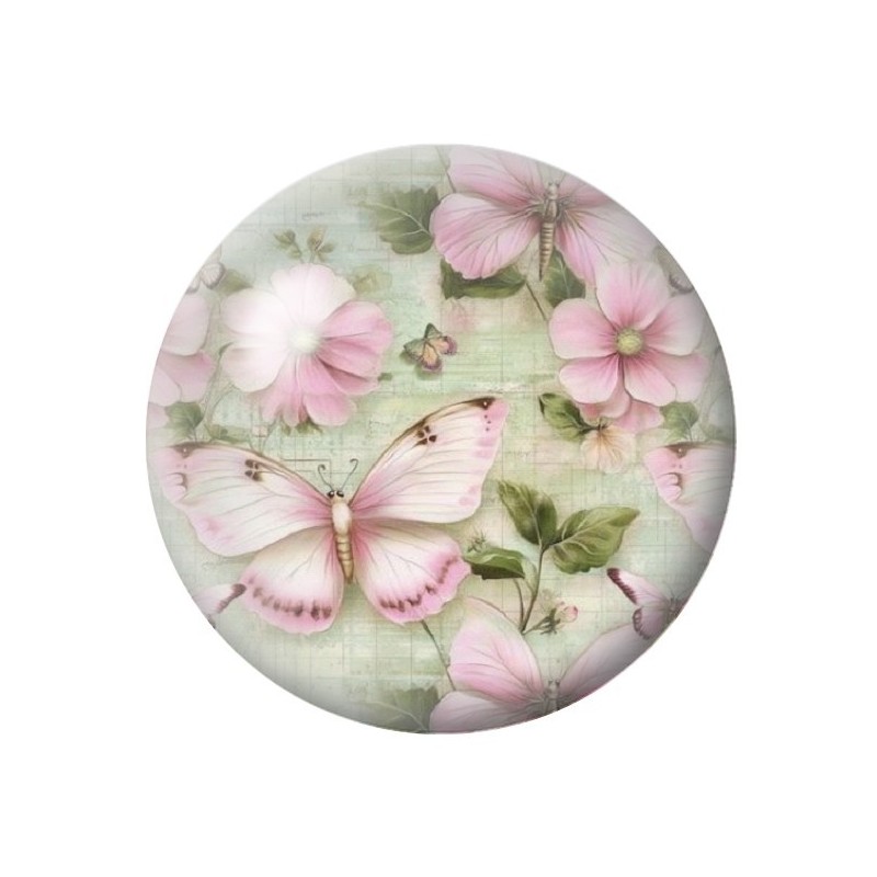 Cabochon en Verre Illustré Fleurs 12 à 25mm